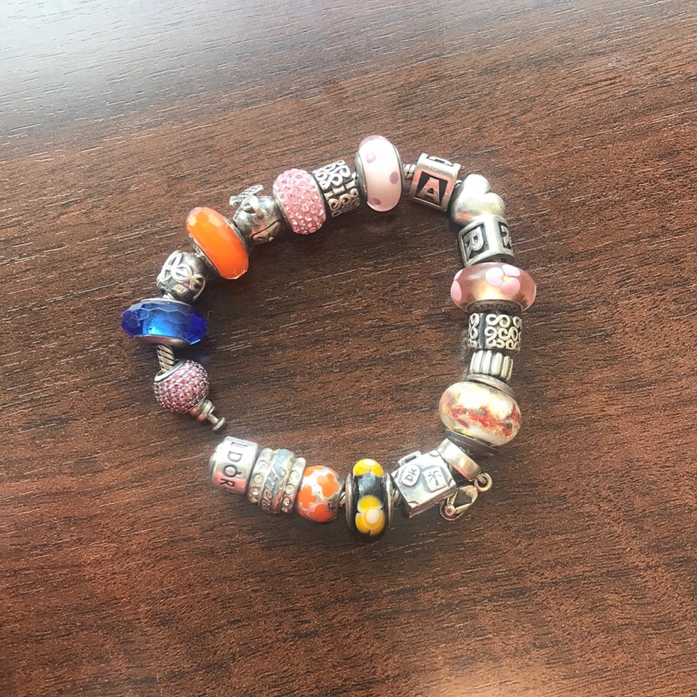 Authentic pandora bracelet w/ charms 7.5”